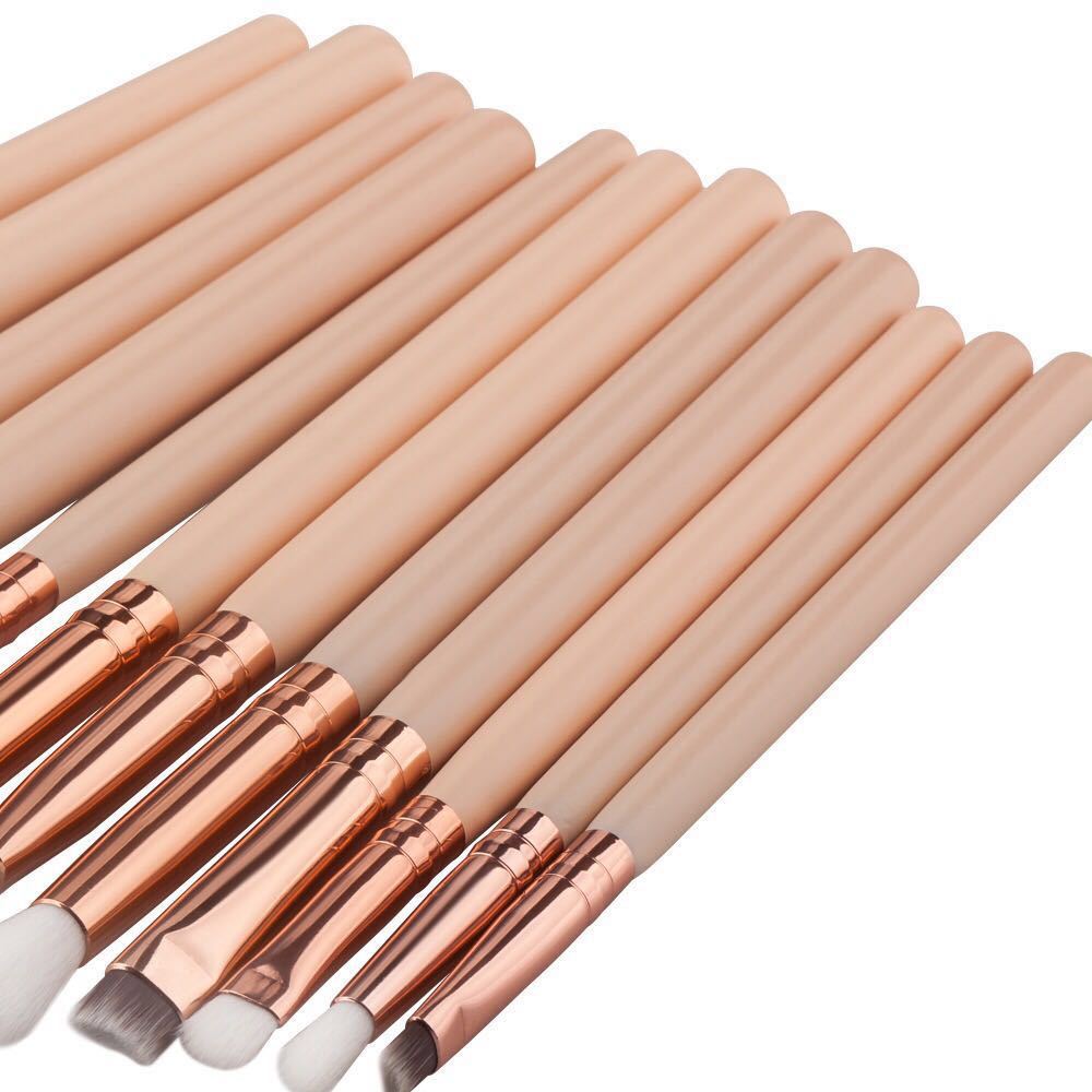 12 Rose Gold Eye Makeup Brush Universal Modeling Daily Makeup Brush Set Soft Fur Eye Shadow Brush