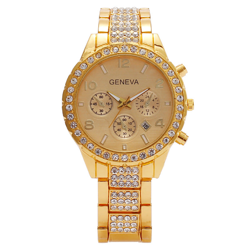 Women's Fashion Digital Calendar Three Eyes Quartz Watch