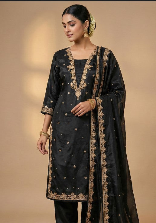 Gold Embroidered Shalwar Kameez