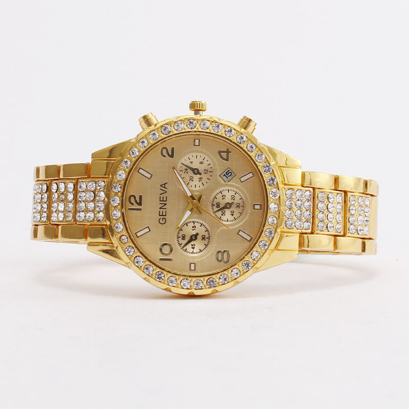 Women's Fashion Digital Calendar Three Eyes Quartz Watch